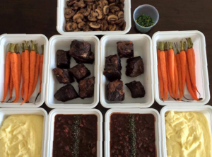 Deconstructed Cabernet Braised Grass Fed Beef Ribs Roasted Organic Carrots Silky Mashed Organic Yukon Gold Potatoes